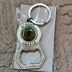 Athens Greece keychain metal bottle opener, acropolis parthenon, New